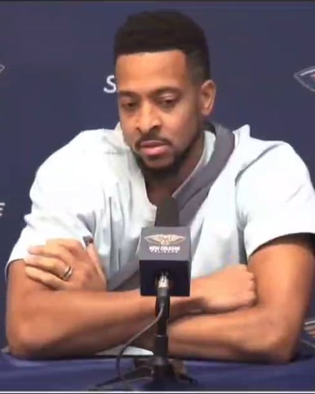 CJ McCollum Talks Postgame About Pelicans Three-Point Defense